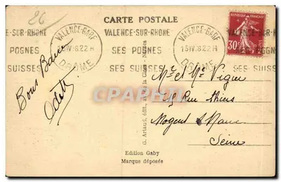 Valence — Kąt Parku Jouvet — Gaby, nr 66 — Rewers