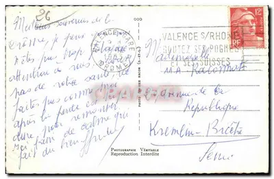 Valence (Drôme) — widok panoramiczny z hotelami i zamkiem — wydawca Photodifier — Rewers