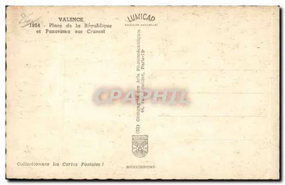 Valence — Plac Republiki i widok na Crussol — Lumicap — Rewers