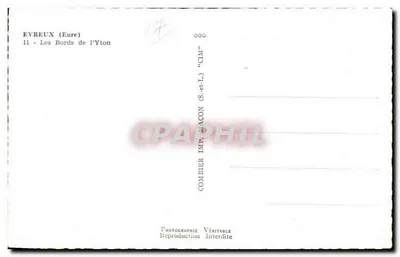 Evreux (Eure) — Widok brzegów rzeki Yton — Combier Imp. (S.-et-L.) — Rewers