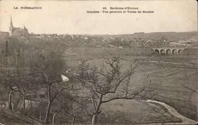 Conches - Vista geral e Vale do Rouloir — Ao redor de Évreux — A Normandia, editor L.C. P. A. Paris, n°10