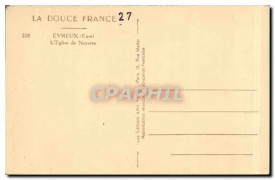 Évreux (Eure) — Katedra Navarre — Wydawnictwo Sztuki Yvonne — Rewers