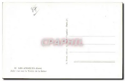 Les Andelys (Eure) — Bonita vista sobre la Valle de la Sena — editor Résant, París — Reverso