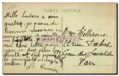 Verneuil (Eure) - Église de la Madeleine — tour gothique avec clocher à flèche ornée de clochetons — G. Foncault, Dreux — Verso