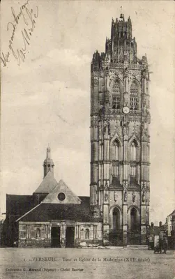 Verneuil - Torre e Igreja da Madeleine (século XVI) - Cliché Barrier