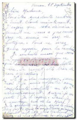 Vernon. Most Clemenceau — widok z mostu na rzekę, otoczony drzewami — wydawca LL, nr 80 — Rewers
