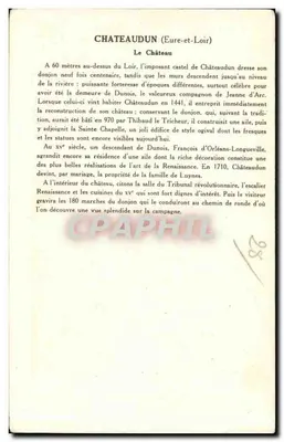 Châteaudun (Eure-et-Loir) — Zamek — Kolekcja Pauwbergers — Rewers