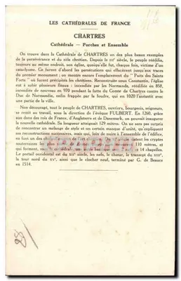 Chartres (Eure-et-Loir) — Catedral y Puertas juntas — Colección Paul Lauberge — Reverso