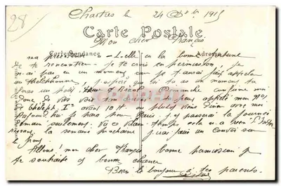 Chartres — Widok z rzeki Eure, Courtille — ND. Fot. — Rewers