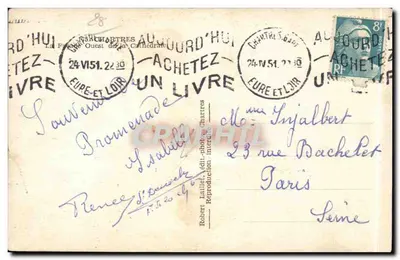 Katedra Notre-Dame w Chartres — fasada zachodnia — wydawca Robert Lalliet, nr 23 — Rewers