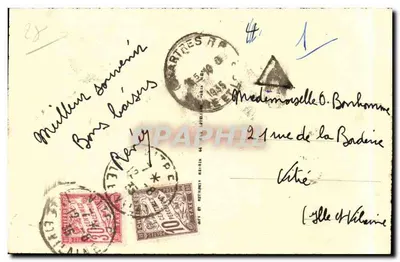 Chartres — Widok na Eure i Zamek Yvoy oraz St-Lierre — LL 263 — Rewers
