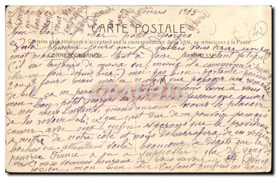 Bilhete postal antigo O hospital sob Rochefort — Verso