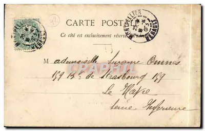 Rochebaron, perto de Saint-Étienne — ruínas de um castelo com torre redonda — Fototipia A. Burgrest e Cie, Nancy — Verso