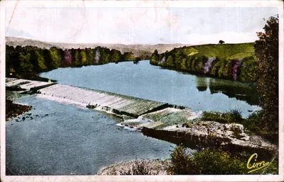 Brioude (Hte-Loire) — O Barragem da Bageasse no Allier onde se pesca o salmão — Cima