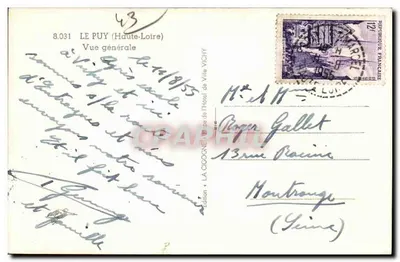 Le Puy (Haute-Loire) — Visão geral — edição La Cigogne, hotel de Vichy — Verso