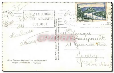 Poupée D'HORPHIN — Toulouse — Uitgever Lapouche — Achterkant