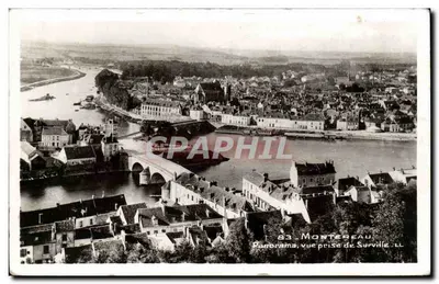 Montereau — panorama visto de Surville — Real Photo