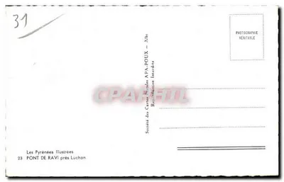 Ponte di Ravi vicino a Luchon — vista montana — Société des Cartes Postales APA-POUX — Verso