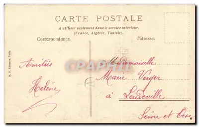 Scena rurale — due contadini — K. V. Editori, Parigi — Verso