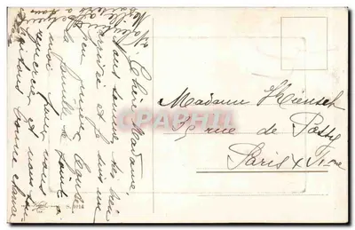 Pitoreski wioska — widok ulicy z wozem konnym — wydawca nieznany — Rewers