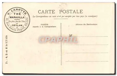 Le Petit Troupeau — P.C. — V. Lamotte, Thé Maravilla, Blois — Verso