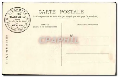 La Barrière — krajobraz wiejski z bykami i jeźdźcem — V. Lamotte, Blois — Rewers