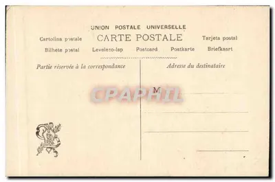 Jovem mulher na sua toilette — H. D'Estienne — edição Union Postale Universelle — Verso