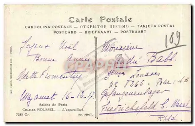 Marinheiros em uma embarcação — texto bíblico — editor Charles Roussel, n° 189 — Verso