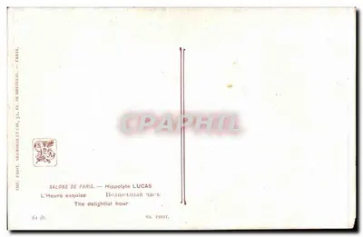 Mujer en un muelle — escena fluvial al atardecer — Salons de Paris, Hippolyte Lucas, n° 61 — Reverso