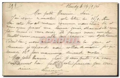 Salon Paryża — poranek w sierpniu — A. Rigolot — wydawca A.N. Paris, nr 5133 — Rewers