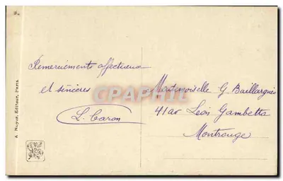 Salon 1911 — M. Brathalot — The Cantique — Publisher A. Noyor, Paris, no. 1009 — Back
