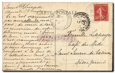 Ste-Livrade - O Ponte e o Asilo - Esplanada St-Martin — Edição Loubat — Verso