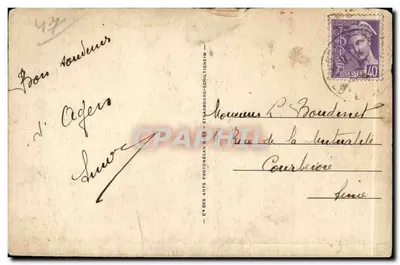 गेज़ के प्लेस और सेंट-फॉई के गिरजाघर — एजेन — पुराना पोस्टकार्ड संख्या 71 — पीछे