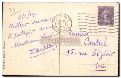 Bordeaux — La Porte Bourgogne — Bloc frères, wydawca Bordé — Rewers