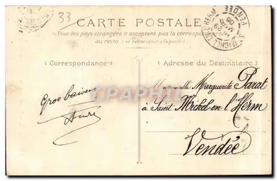 Bordeaux — Pomnik Gambetta — Wyd. E.R. — Rewers