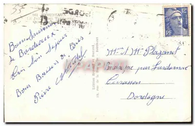 Place de la Bourse — Bordeaux — Edición Rénard et Buzaud — Reverso