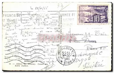 Place de la Comédie — Bordeaux — editor Tito, número de série não visível — Verso