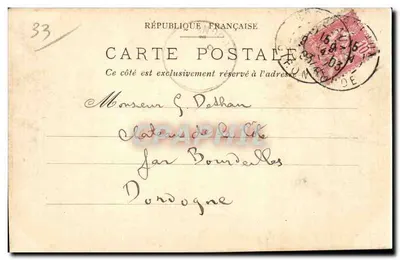 Bordeaux - Allées de Tourny & Grand Théâtre — Éditeur E.I. Cédile, n°33 — Verso