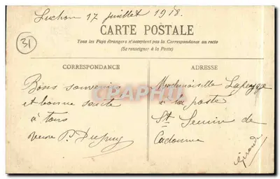 Luchon - O Casino — BR - 1335 — Verso