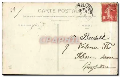 Luchon - O Posto de Alfândega Francesa - Rua da Valéry do Lys (1ª Série) — Verso