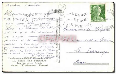 Luchon — Kwitnące parterre przed Zakładem Termalnym — Chezjac — Rewers