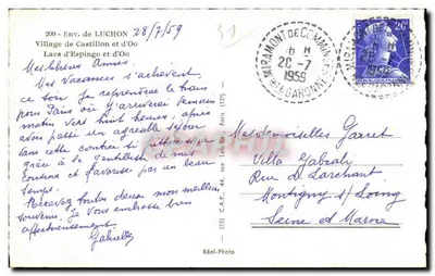 Luchon — Moja wycieczka na jezioro Oo — Réal-Photo — Rewers