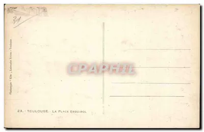 Toulouse - La Place Esquirol — vue animée avec tramway et magasins — Verso