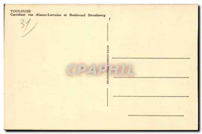Toulouse — Cruce de la calle Alsace-Lorraine y boulevard Strasbourg — HélioGraphique Combier Bacon — Reverso