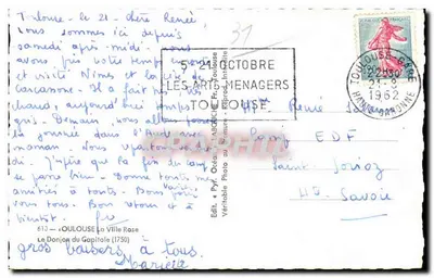 Hotel de Ville de Toulouse — vista arquitetônica — Édit. « Pyr. Océane » — Verso