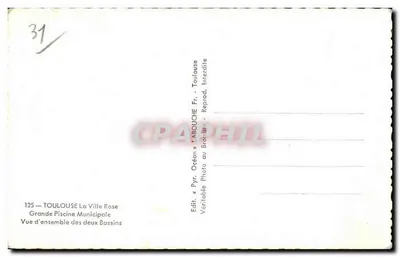 Piscina Municipale — Toulouse — Editore L'ABOUCHE — Verso