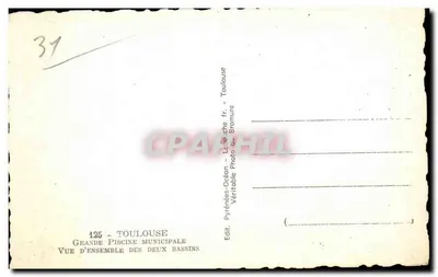 Duża miejska basen — Toulouse — Ogólny widok dwóch basenów — Wyd. Pyrénées-Océan, Toulouse — Rewers