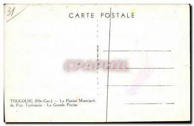Toulouse (Hte-Garonne) — A Grande Piscina Municipal — editor D. Macop — Verso