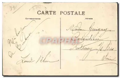 Toulouse - Estación Matabiau — vista del edificio con caballos y fiacres — C.F. Adams Cie, Toulouse — Reverso