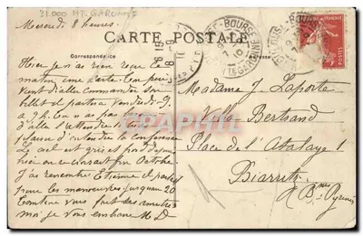 Toulouse - Jardim Lafayette - Estátua de Pierre Gondelin - Bilhete postal antigo — Verso